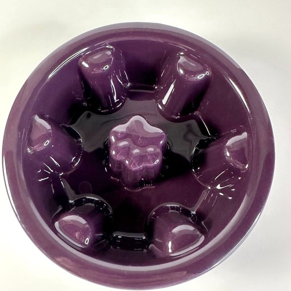 Le Tauci Ceramic Deep Purple Dog Dish Slow Feed NWOT - Picture 5 of 6